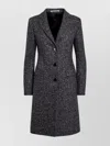 Tagliatore Wool Blend Long Length Single Breasted Coat In Gray