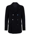 Tagliatore Double-breasted Lapel Peacoat In Blue