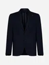 Tagliatore Single-breasted Wool Blazer In Dark Blue