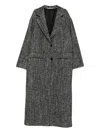 Tagliatore Black Chevron Wool Blend Amanda Coat In Black