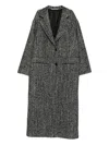 Tagliatore Herringbone Pattern Long Sleeve Coat In Gray