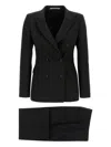Tagliatore Double-breasted Wool Blend Suit With Tailored Trousers In Black