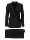 Tagliatore Double-breasted Wool Blend Suit With Tailored Trousers In Black