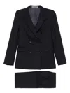 Tagliatore Double-breasted Wool Blend Tailored Suit In Blue