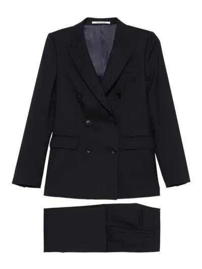 Tagliatore Wool Blend Suit In Blue