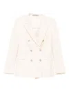 Tagliatore Tailored Wool Blend Jacket Featuring Pockets In Neutral