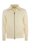 TAGLIATORE TAGLIATORE WOOL CARDIGAN WITH ZIP