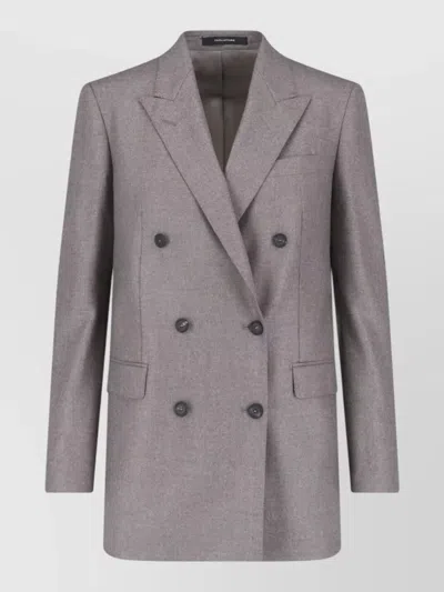 Tagliatore Wool Cashmere Blazer In Brown