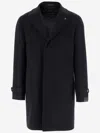 Tagliatore Thomas Lapel-pocket Wool Coat In Black