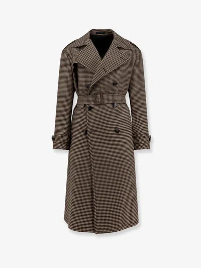 Tagliatore Wool Coat In Brown
