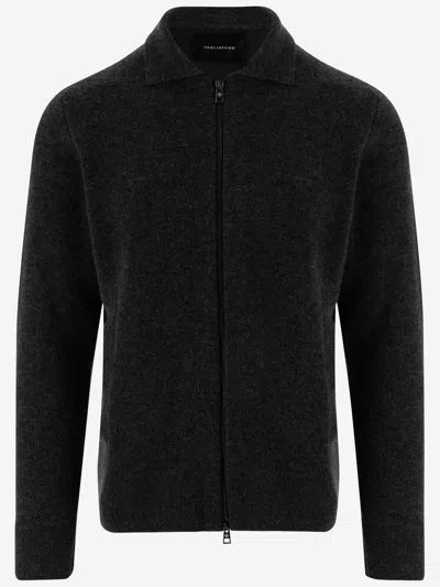 Tagliatore Wool Cotton Blend Sweater In Black