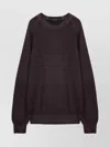 Tagliatore Wool Crew Neck Pullover With Raglan Sleeves In Brown