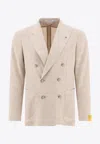 Tagliatore Double-breasted Textured Jacket With Structured Lapel
