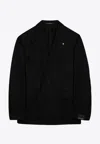 Tagliatore Wool Double Breasted Jacket With Notch Lapel In Black