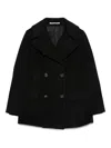 Tagliatore Flap Pockets Wool Double-breasted Coat In Black