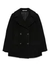 Tagliatore Flap Pockets Wool Double-breasted Coat In Black