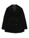 Tagliatore Flap Pockets Wool Double-breasted Coat In Black