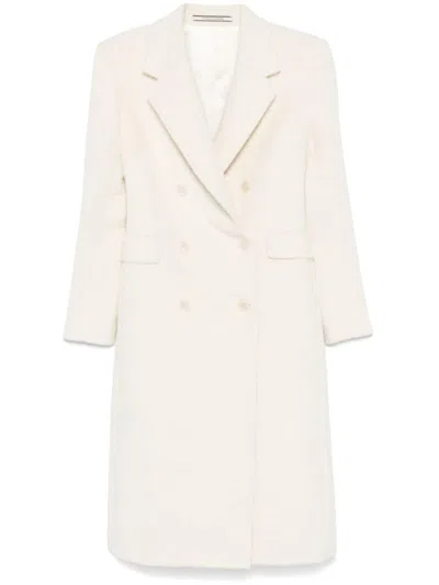 Tagliatore Wool Double-breasted Coat In White