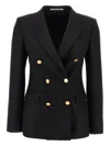 Tagliatore Double-breasted Gold-button Blazer In Black