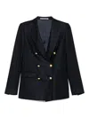 Tagliatore Wool Double-breasted Jacket In Animal Print