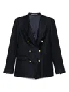 Tagliatore Wool Double-breasted Jacket In Blue