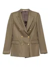 Tagliatore Wool Double-breasted Jacket In Brown