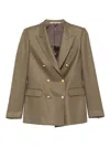 Tagliatore Wool Double-breasted Jacket Featuring Back Vent In Brown