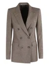 Tagliatore Houndstooth Pattern Jacket In Brown