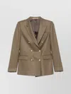 Tagliatore Wool Double-breasted Jacket Featuring Back Vent In Burgundy