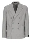 Tagliatore Wool Double-breasted Jacket In Grey
