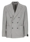 Tagliatore Wool Double-breasted Jacket In Grey