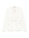 Tagliatore Women Wool Double-breasted Jacket In White