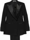 Tagliatore Suit Wool Double-breasted Peak Lapels In Black