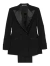 Tagliatore Suit Wool Double-breasted Peak Lapels In Black