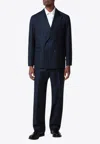 Tagliatore Wool Double Breasted Suit Structured Shoulders In Blue