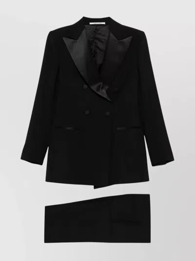 Tagliatore Wool Double-breasted Suit Satin Lapels