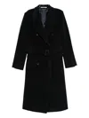 Tagliatore Long Belted Double-breasted Wool Coat In Black