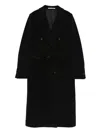 Tagliatore Double-breasted Wool Coat Long Sleeves In Black