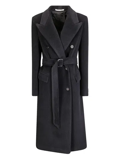 Tagliatore Dunst Wool Double-breasted Coat In Black