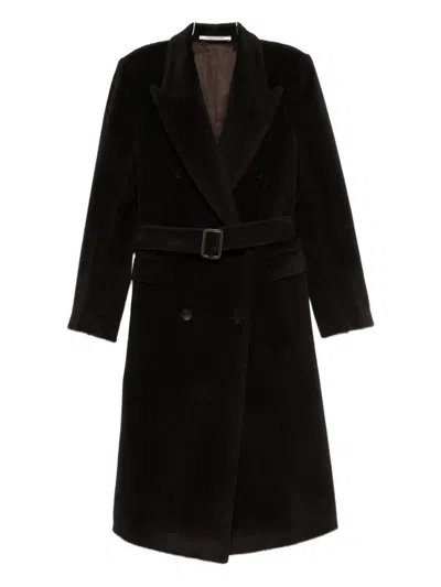 Tagliatore Wool Double-breasted Coat In Brown
