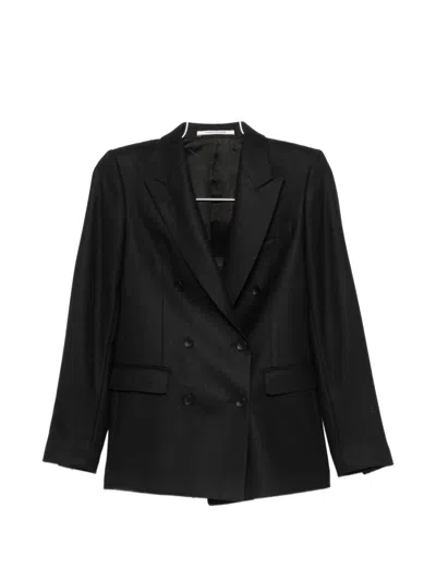 Tagliatore Double-breasted Wool Blend Suit In Black