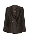 Tagliatore Wool Double-breasted Suit Jacket In Brown