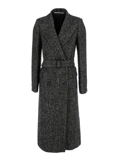 Tagliatore Wool Double-breasted Notched-collar Jacket With Side Pockets In Gray