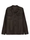 Tagliatore Linen Shirt In Black