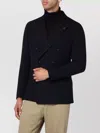 Tagliatore Wool Jacket Double Breasted With Front Pockets In Black