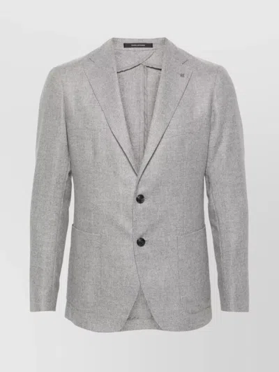 Tagliatore Wool Jacket Featuring Brooch Detail In Gray