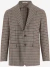 Tagliatore Wool Jacket With Check Pattern In Brown