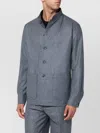 Tagliatore Wool Jacket With Front Pockets And Notched Collar In Gray