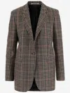 Tagliatore Wool Jacket With Plaid Pattern In Multi
