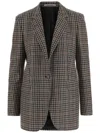 Tagliatore Wool Jacket With Plaid Pattern In Gray